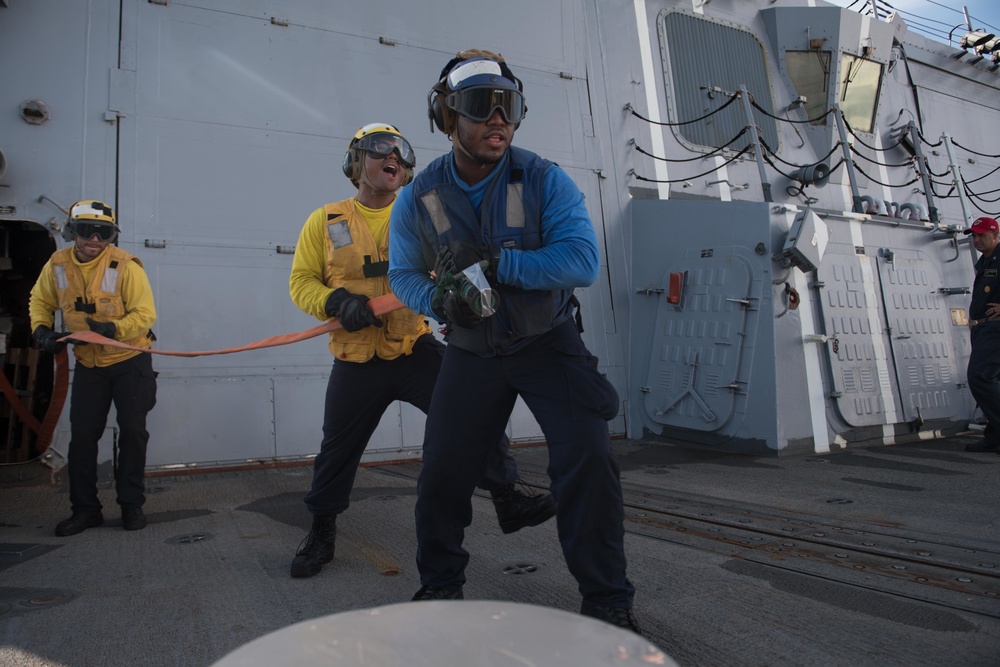 USS Chung-Hoon firefighting training