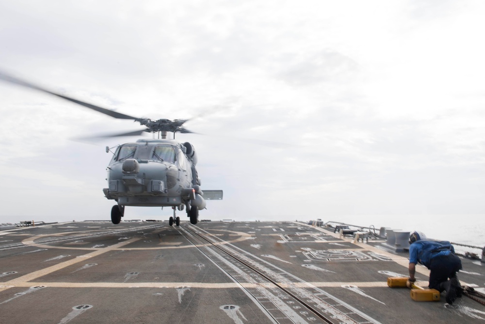 USS Spruance flight operations