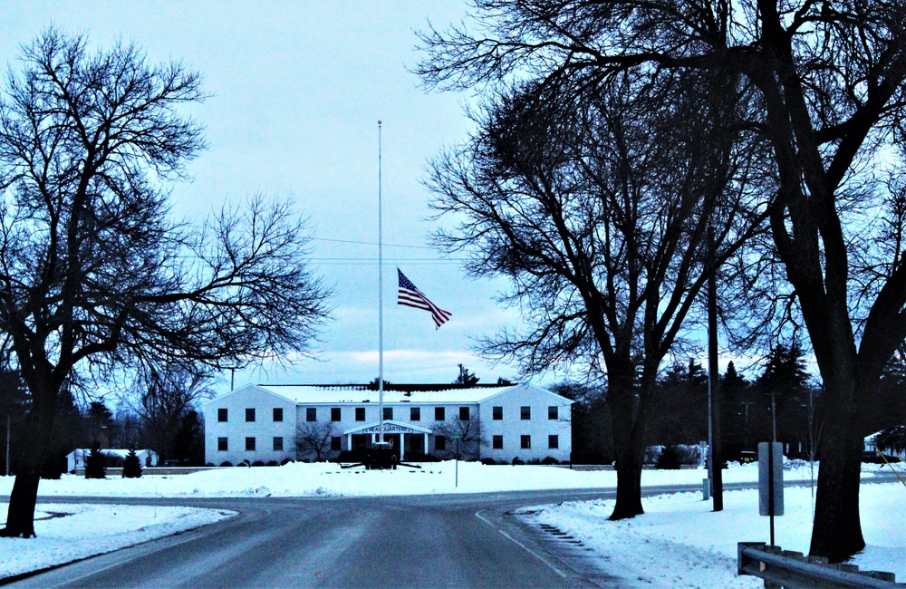 Flag at half-staff to honor former President George H. W. Bush at Fort McCoy