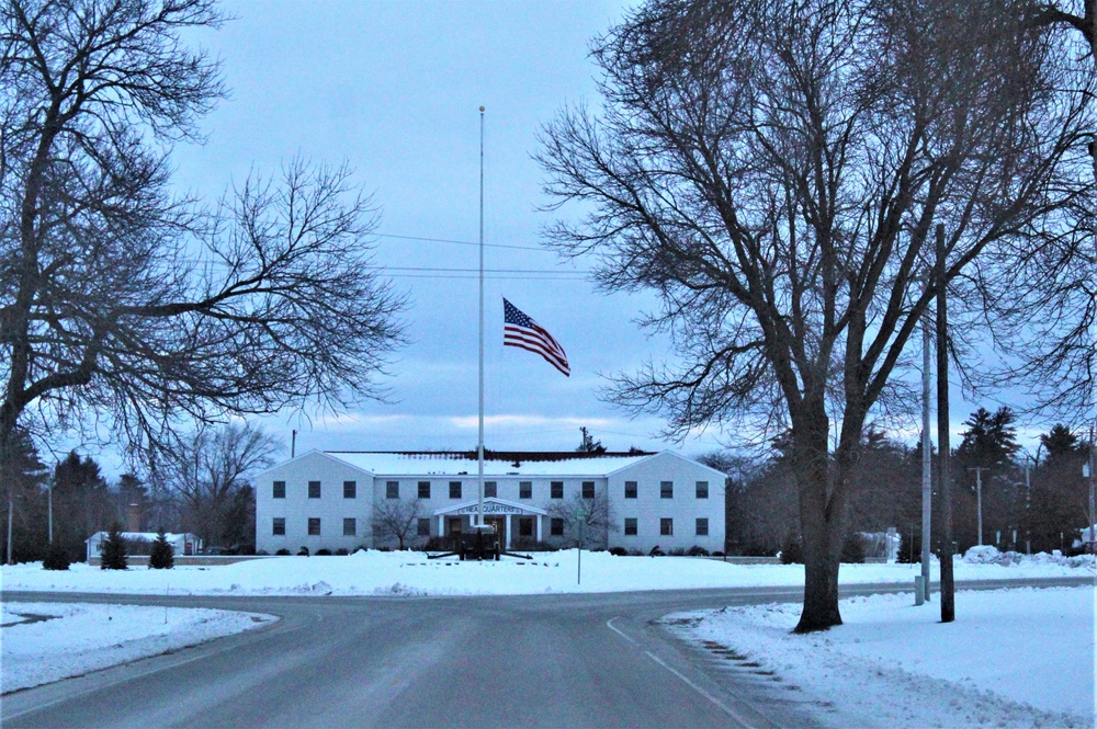 Flag at half-staff to honor former President George H. W. Bush at Fort McCoy