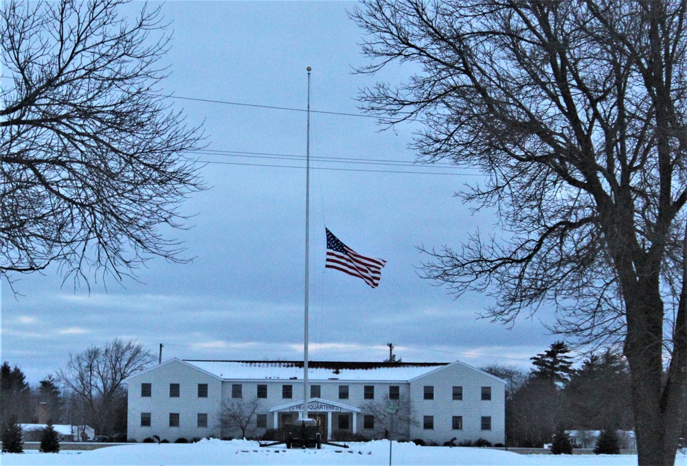 Flag at half-staff to honor former President George H. W. Bush at Fort McCoy