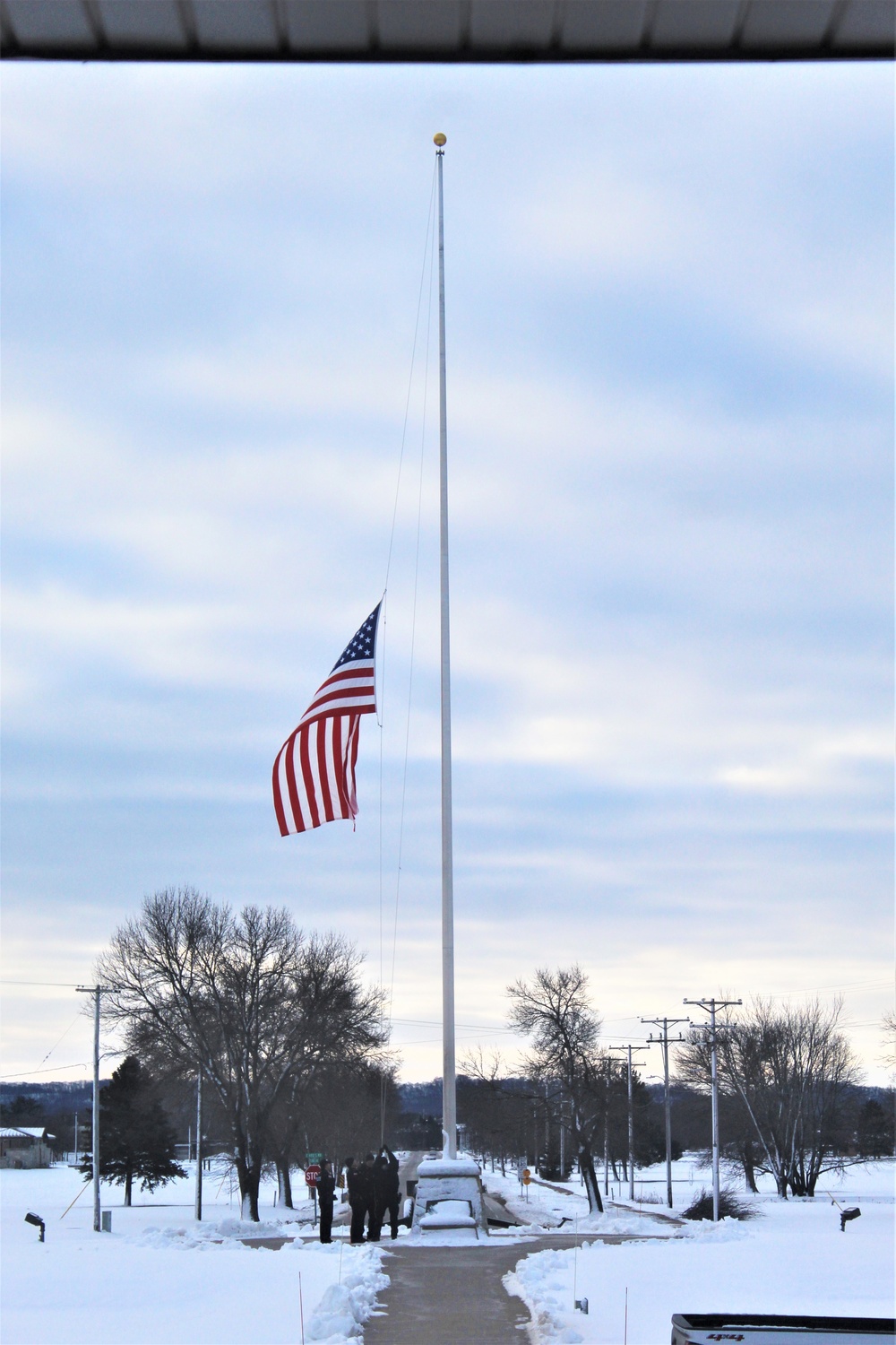 Flag at half-staff to honor former President George H. W. Bush at Fort McCoy