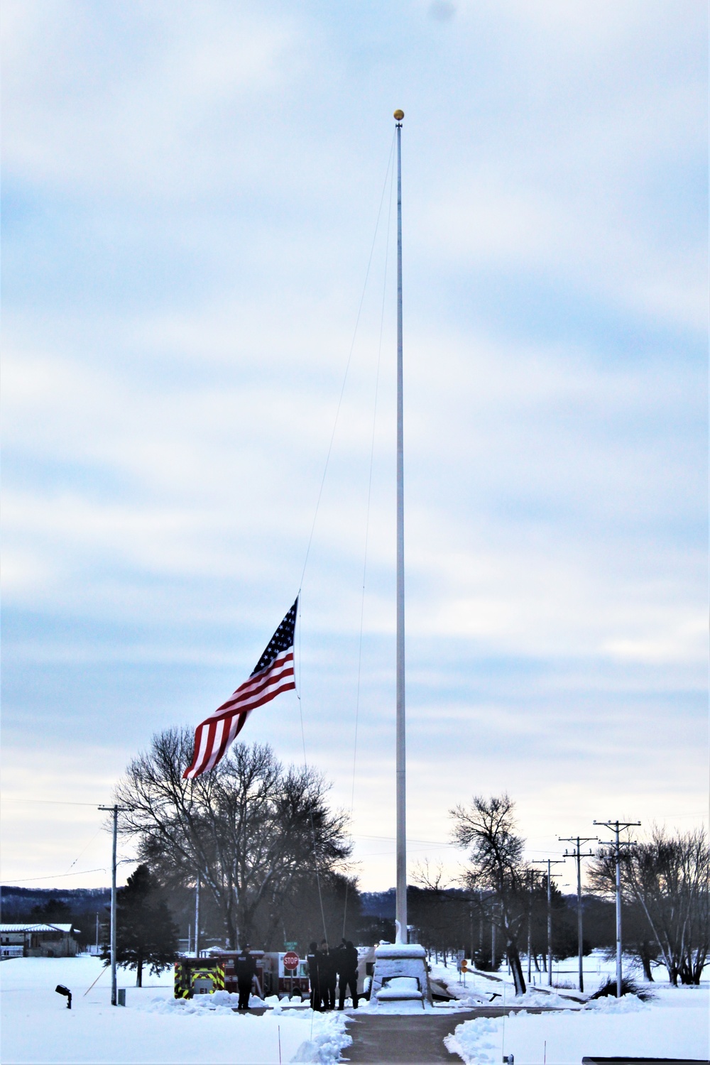 Flag at half-staff to honor former President George H. W. Bush at Fort McCoy