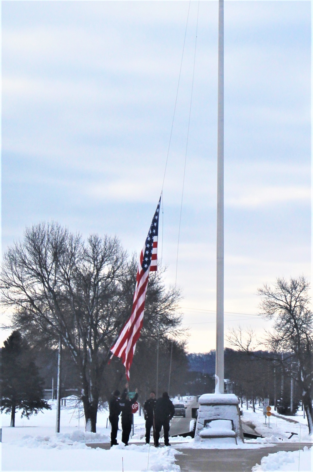 Flag at half-staff to honor former President George H. W. Bush at Fort McCoy