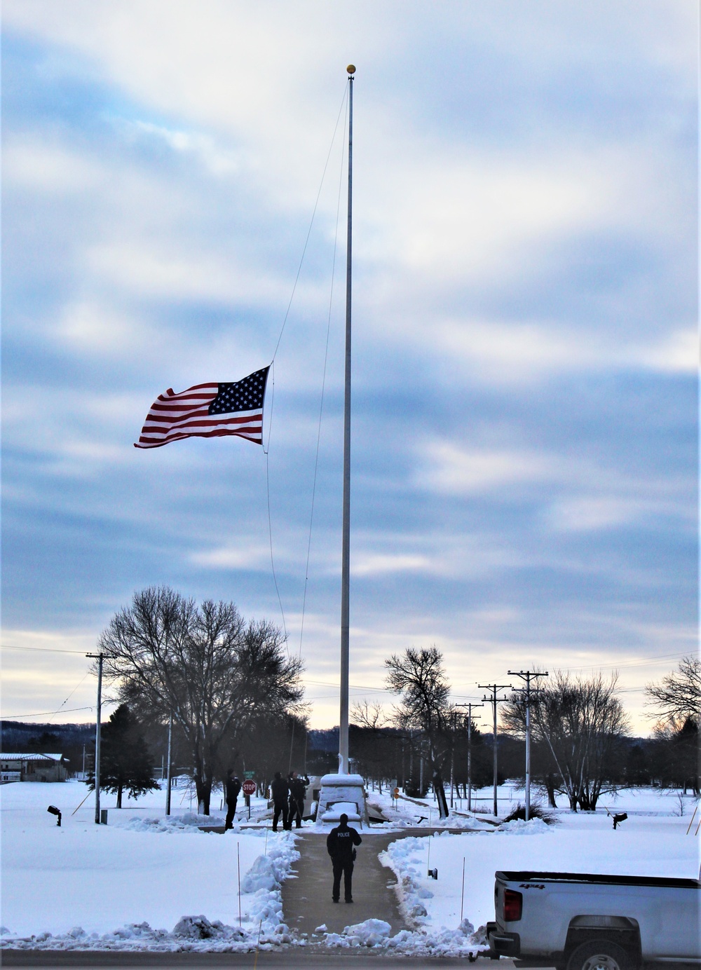 Flag at half-staff to honor former President George H. W. Bush at Fort McCoy