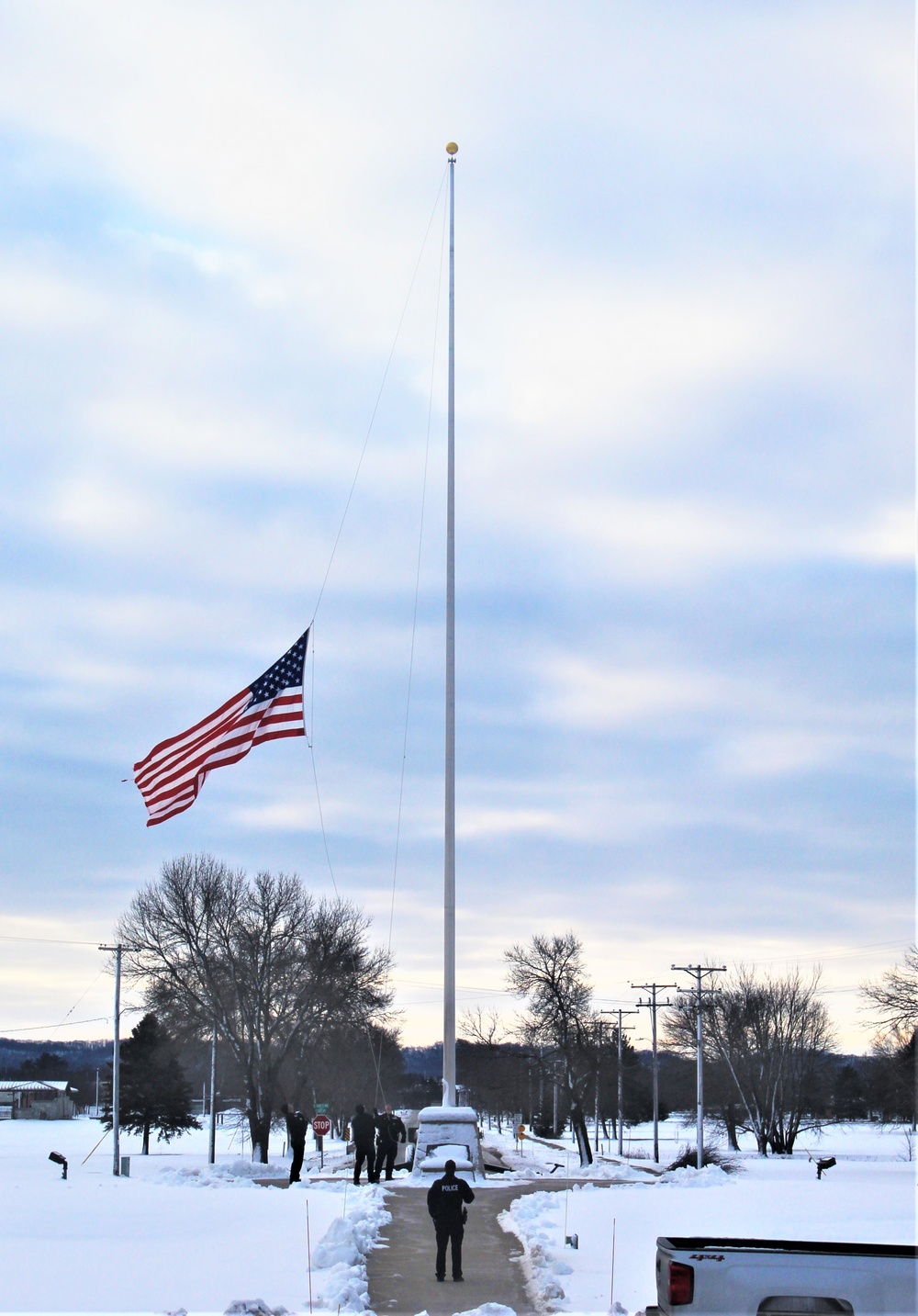 Flag at half-staff to honor former President George H. W. Bush at Fort McCoy