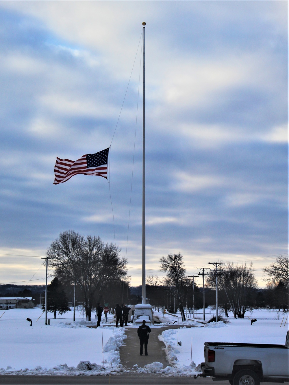 Flag at half-staff to honor former President George H. W. Bush at Fort McCoy