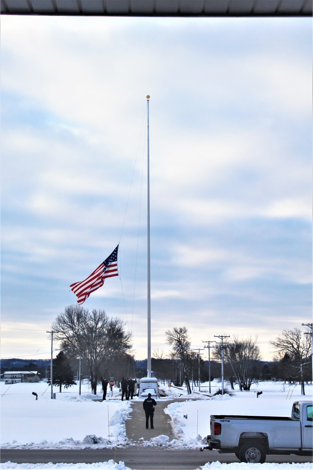 Flag at half-staff to honor former President George H. W. Bush at Fort McCoy