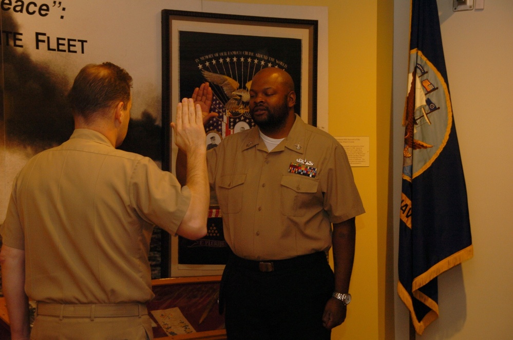 Naval Museum hosts a re-enlistment ceremony