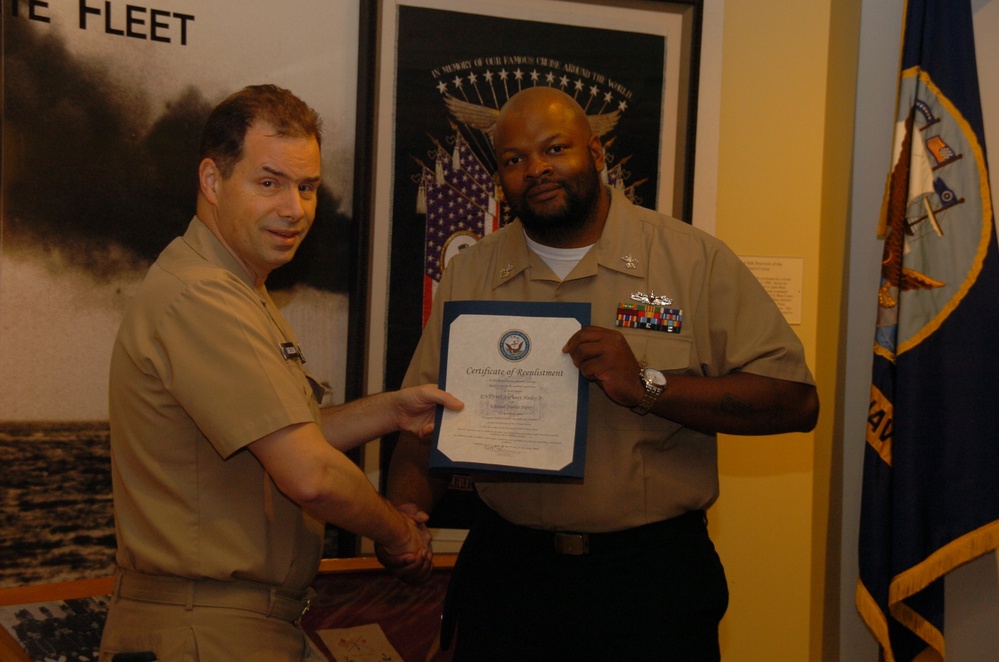 Naval Museum hosts a re-enlistment ceremony