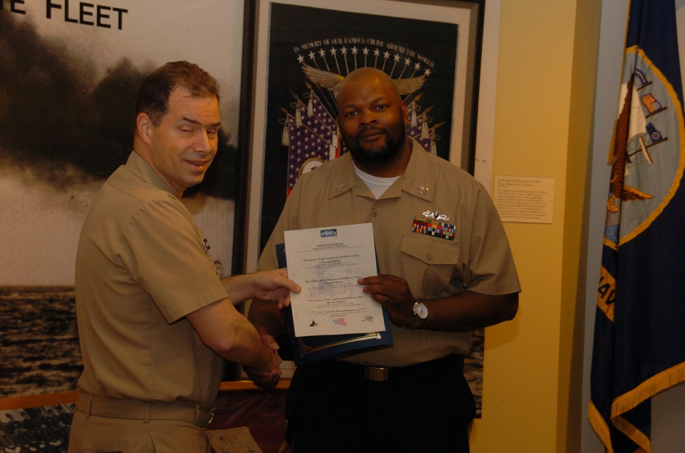 Naval Museum hosts a re-enlistment ceremony