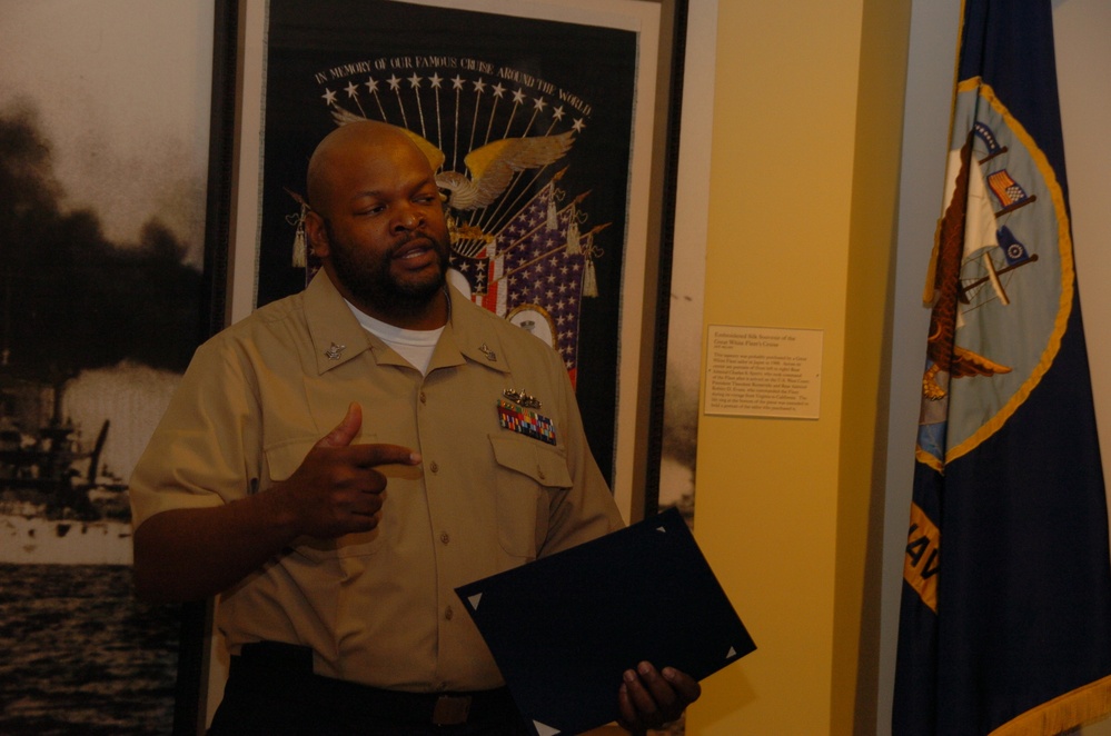 Naval Museum hosts a re-enlistment ceremony