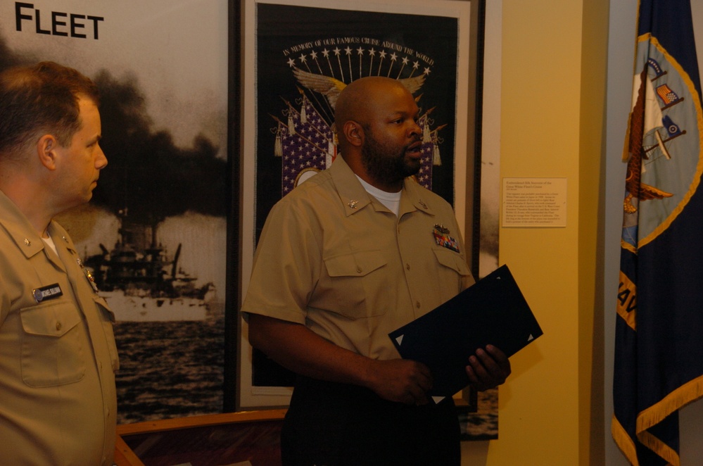 Naval Museum hosts a re-enlistment ceremony