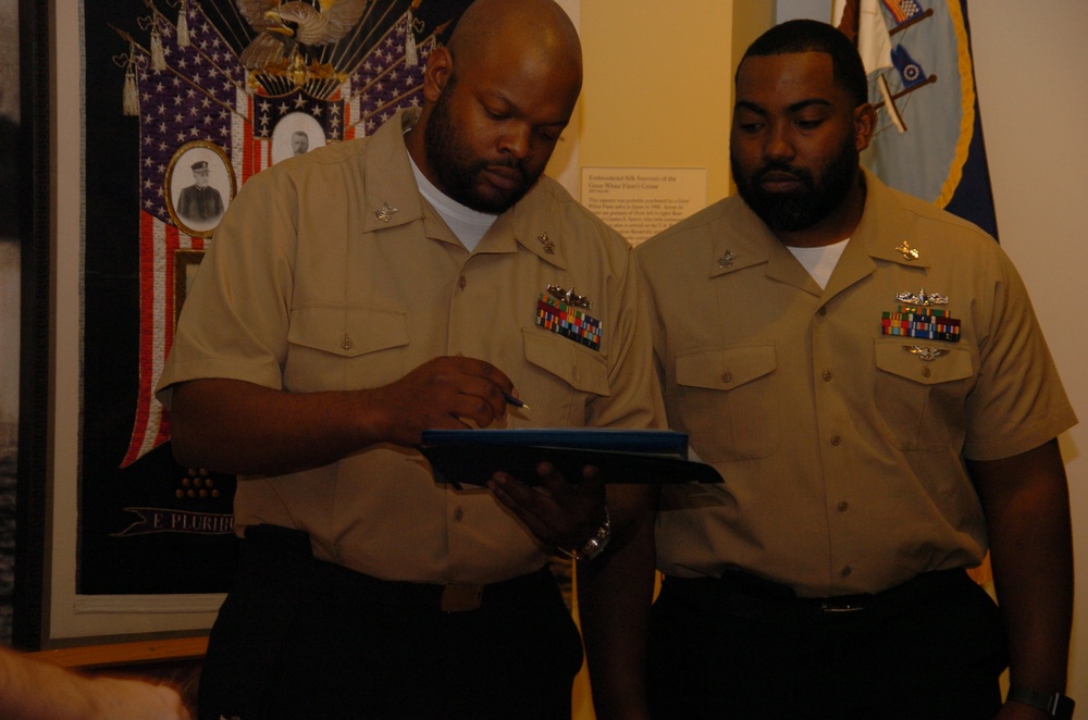 Naval Museum hosts a re-enlistment ceremony