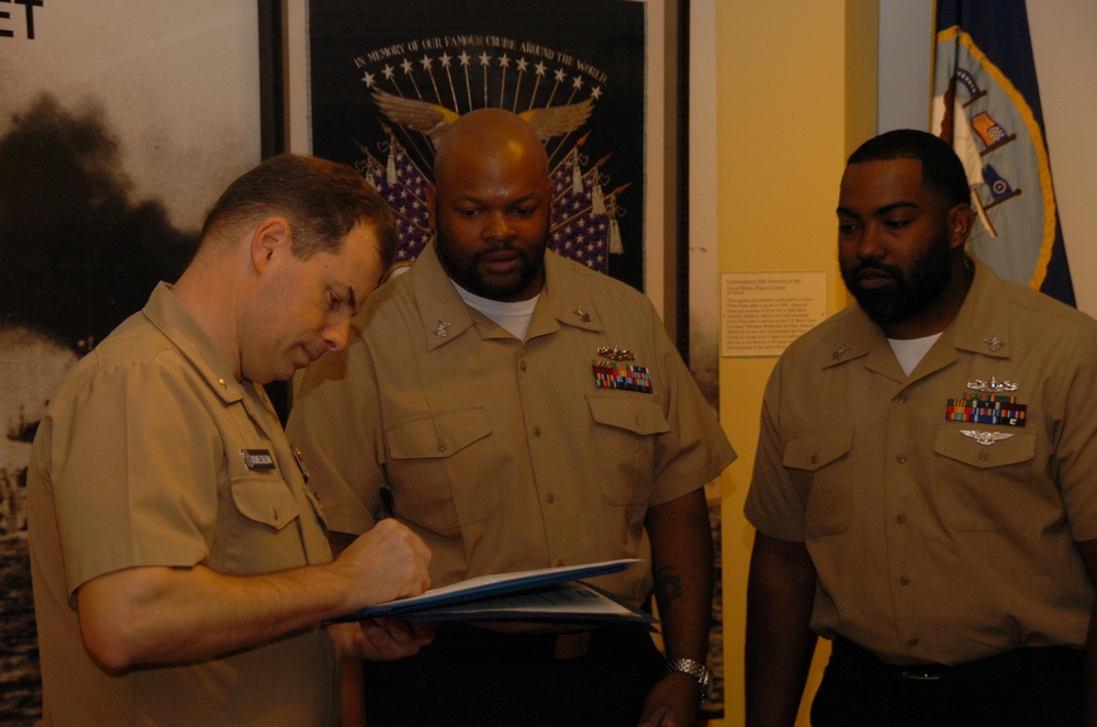 Naval Museum hosts a re-enlistment ceremony