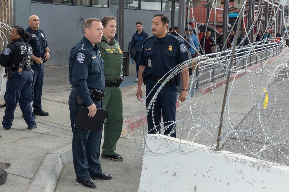 U.S. Customs and Border Protection Executive Assistant Commissioner Field Operations Todd Owen and U.S. Border Patrol Chief Carla Provost visit the San Ysidro Port of Entry