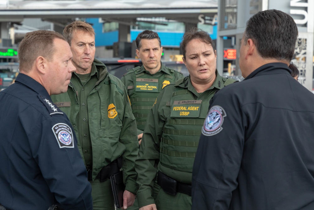U.S. Customs and Border Protection Executive Assistant Commissioner Field Operations Todd Owen and U.S. Border Patrol Chief Carla Provost visit the San Ysidro Port of Entry