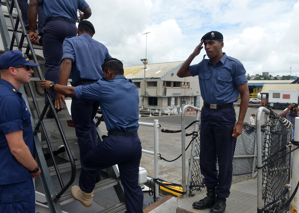 Coast Guard, Fijian navy hold press conference in Suva