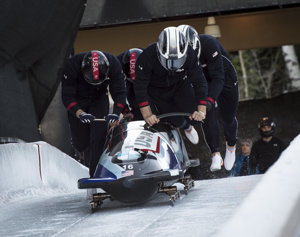 Grit and determination: AFSOC Airmen slide with Team USA bobsled