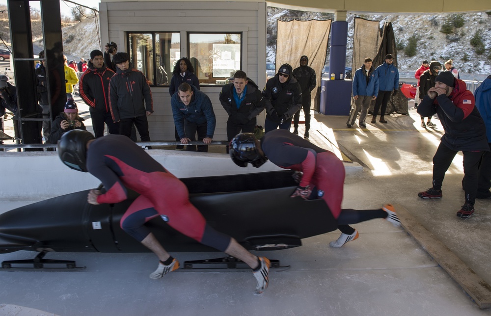Grit and determination: AFSOC Airmen slide with Team USA bobsled