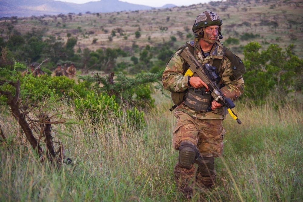 Fury, 2PARA Paratroopers Dig In, Patrol in Fight against Simulated Enemy in Kenya