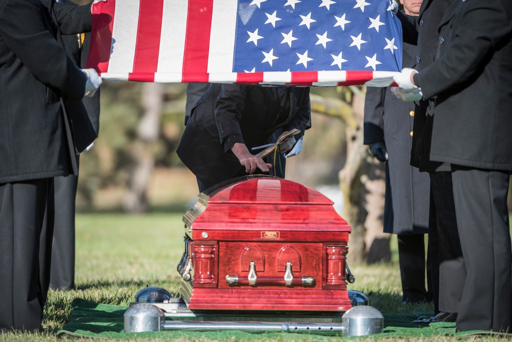 Military Funeral Honors with Funeral Escort for U.S. Navy Seaman 1st Class William Bruesewitz Who Died at Pearl Harbor