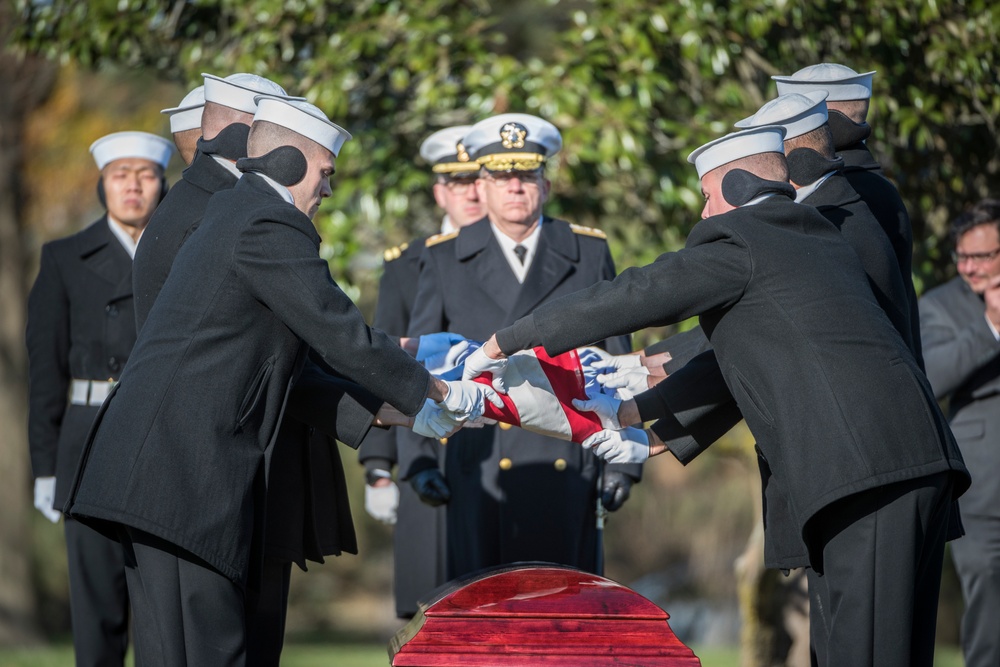 Military Funeral Honors with Funeral Escort for U.S. Navy Seaman 1st Class William Bruesewitz Who Died at Pearl Harbor