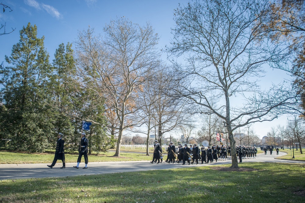 Military Funeral Honors with Funeral Escort for U.S. Navy Seaman 1st Class William Bruesewitz Who Died at Pearl Harbor