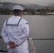 USS Michael Murphy (DDG 112) Sailors pay their respects during the 77th Pearl Harbor Remembrance Day ceremony