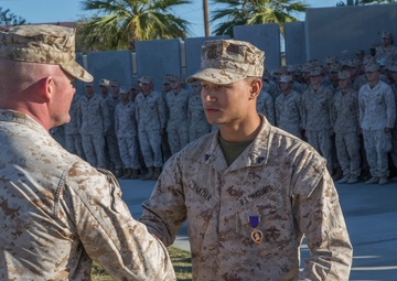Three Marines with SPMAGTF-CR-CC earn Purple Hearts