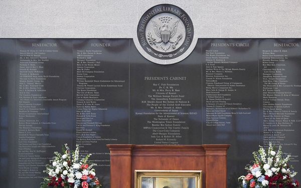 President H.W. Bush's Remains Escorted For Departure