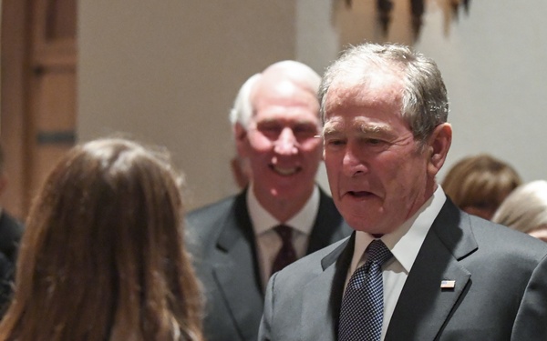 President H.W. Bush's Remains Escorted For Departure
