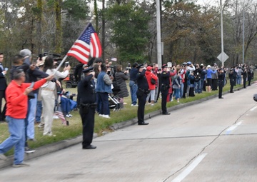 President H.W. Bush's Remains Escorted For Departure