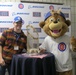 US Soldiers meet Chicago Cubs mascot at Camp Aachen