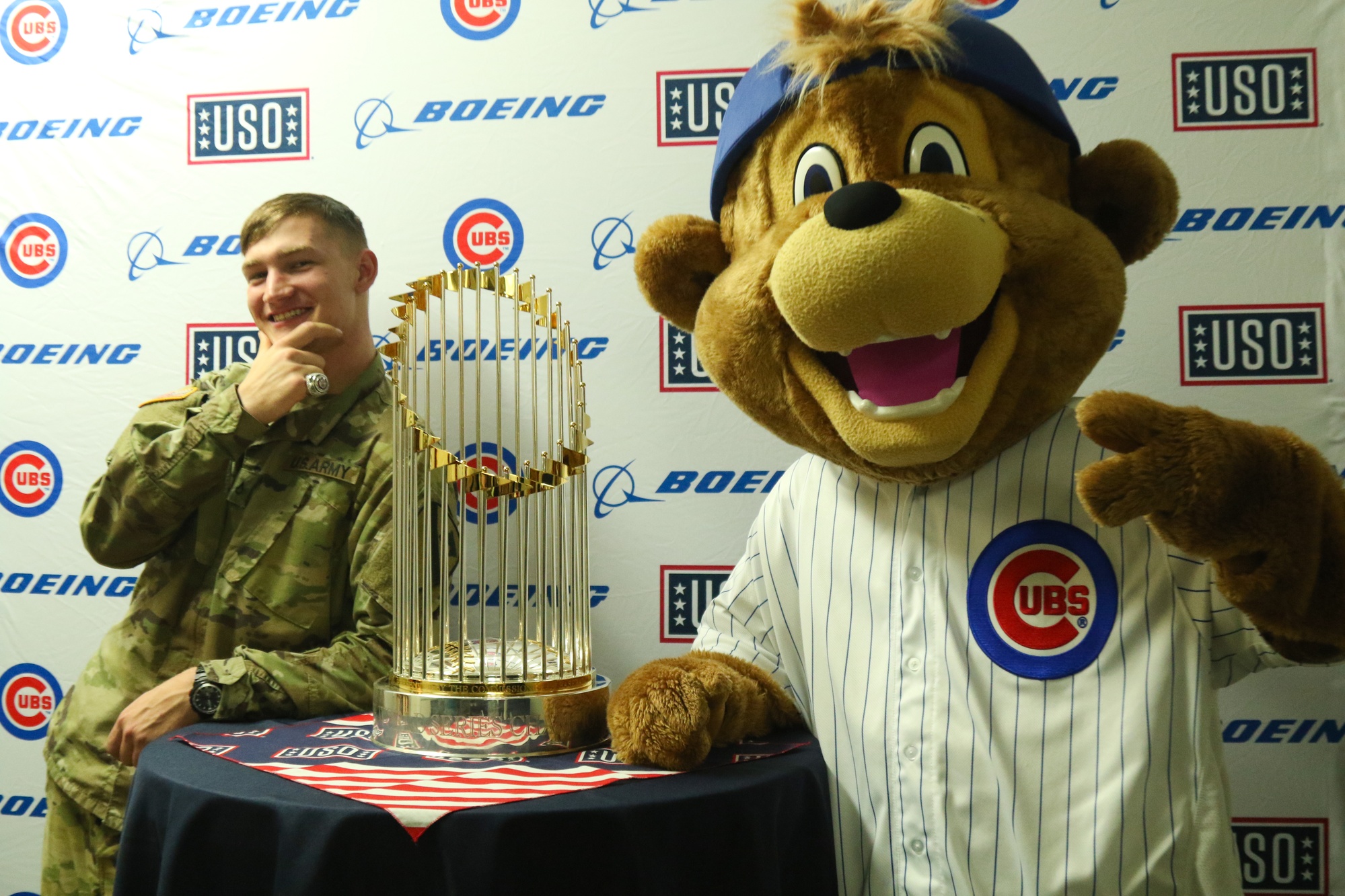 DVIDS - Images - US Soldiers meet Chicago Cubs mascot at Camp