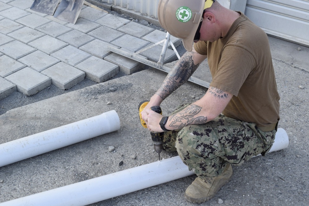 Seabees Install Drainage System Onboard Camp Lenhoff