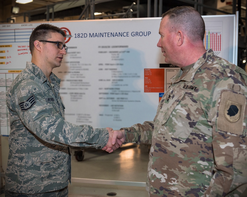 Illinois Adjutant General coins 182nd Airlift Wing Airmen