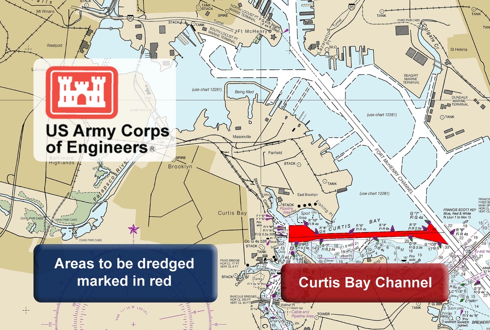 U.S. Army Corps of Engineers FY19 Baltimore Harbor Dredging Map - Curtis Bay Channel