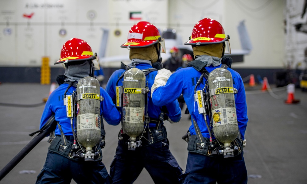 GHWB Sailors Fight Simulated Fire