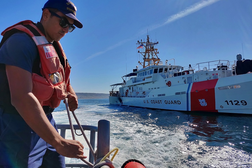Coast Guard Cutter Forrest Rednour and Station San Diego patrol off Southern California coast