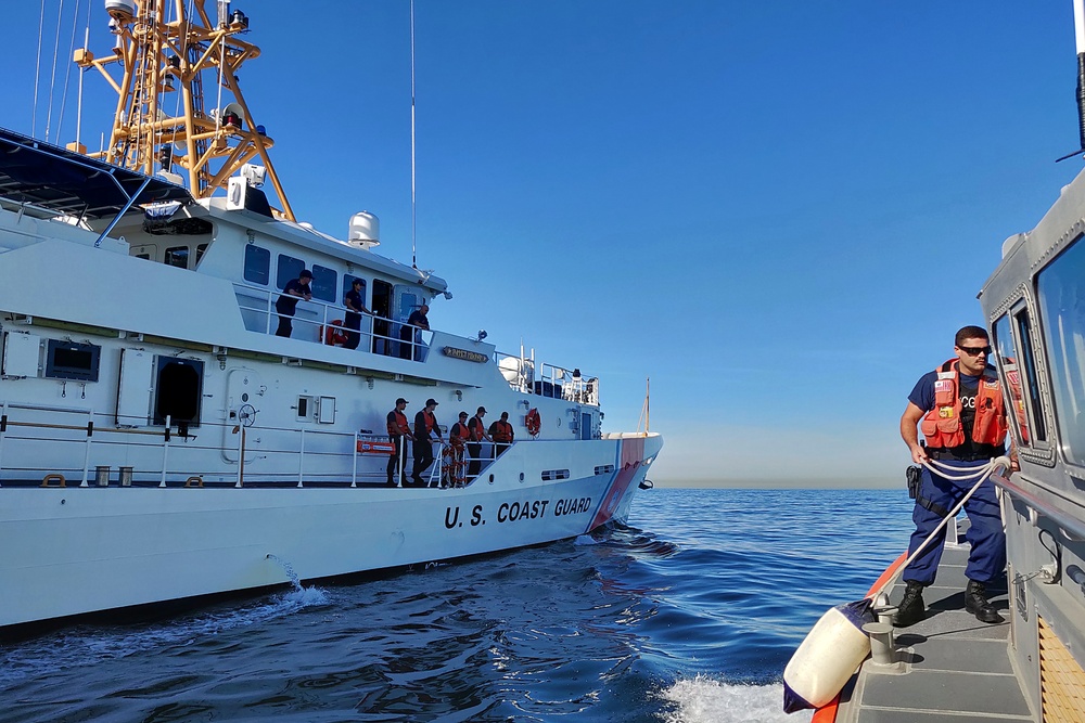 Coast Guard Station San Diego and Cutter Forrest Rednour patrol off Southern California coast