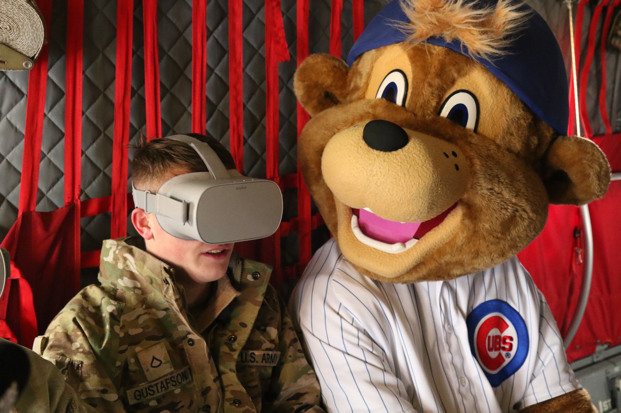 DVIDS - Images - US Soldiers meet Chicago Cubs mascot at Camp