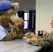 US Soldiers meet Chicago Cubs mascot at Katterbach Kaserne