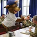 US Soldiers meet Chicago Cubs mascot at Katterbach Kaserne