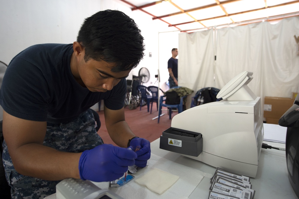 USNS Comfort Personnel Treat Patients at One of Two Land Based Medical Sites in Trujillo, Honduras