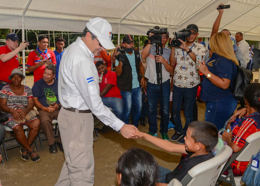 President Juan Orlando Hernandez of Honduras Visits One of Two Medical Sites in Trujillo, Honduras