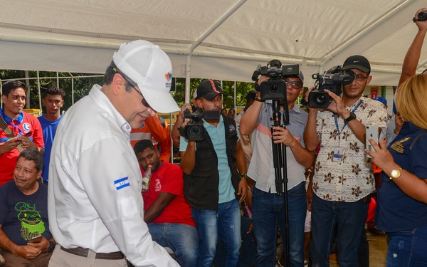 President Juan Orlando Hernandez of Honduras Visits One of Two Medical Sites in Trujillo, Honduras