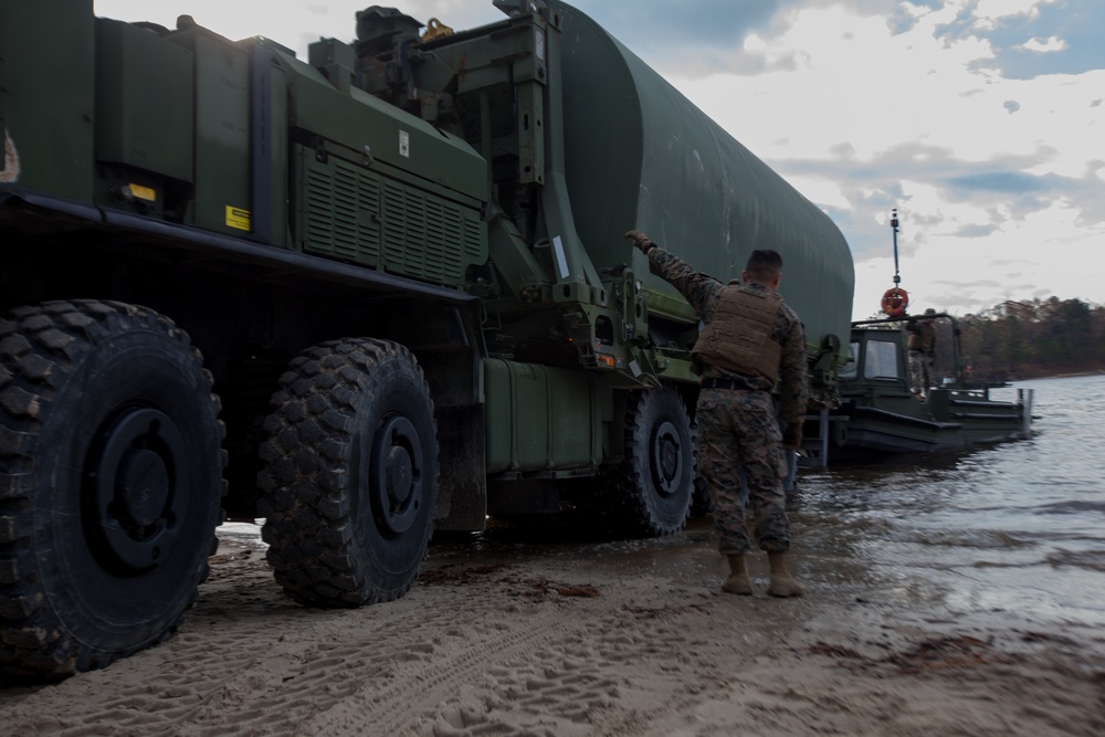 8th Engineer Support Battalion builds an improved ribbon bridge to support 2nd MarDiv