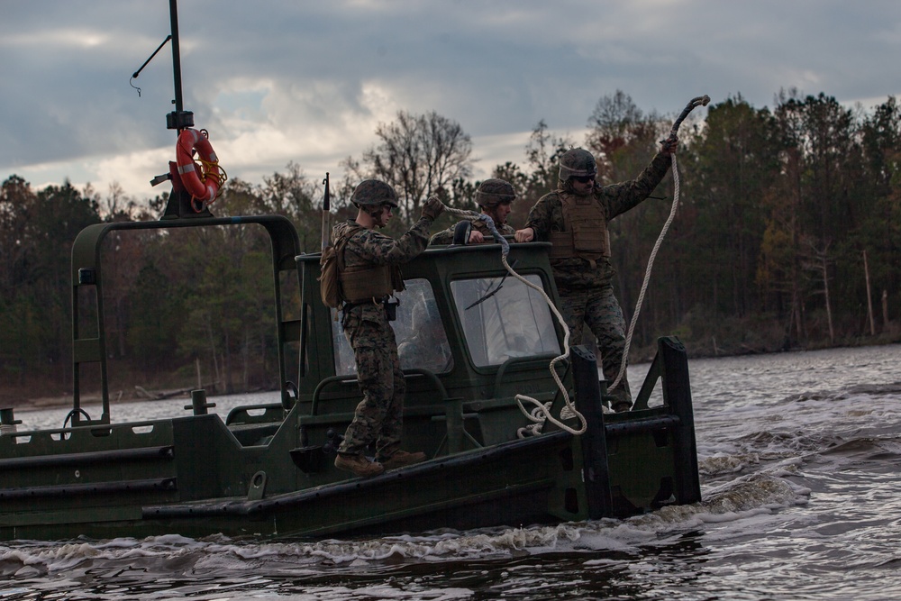 8th Engineer Support Battalion builds an improved ribbon bridge to support 2nd MarDiv