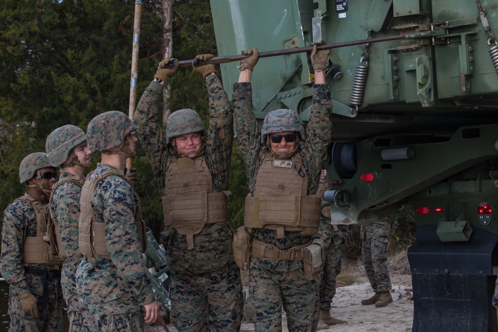 8th Engineer Support Battalion builds an improved ribbon bridge to support 2nd MarDiv